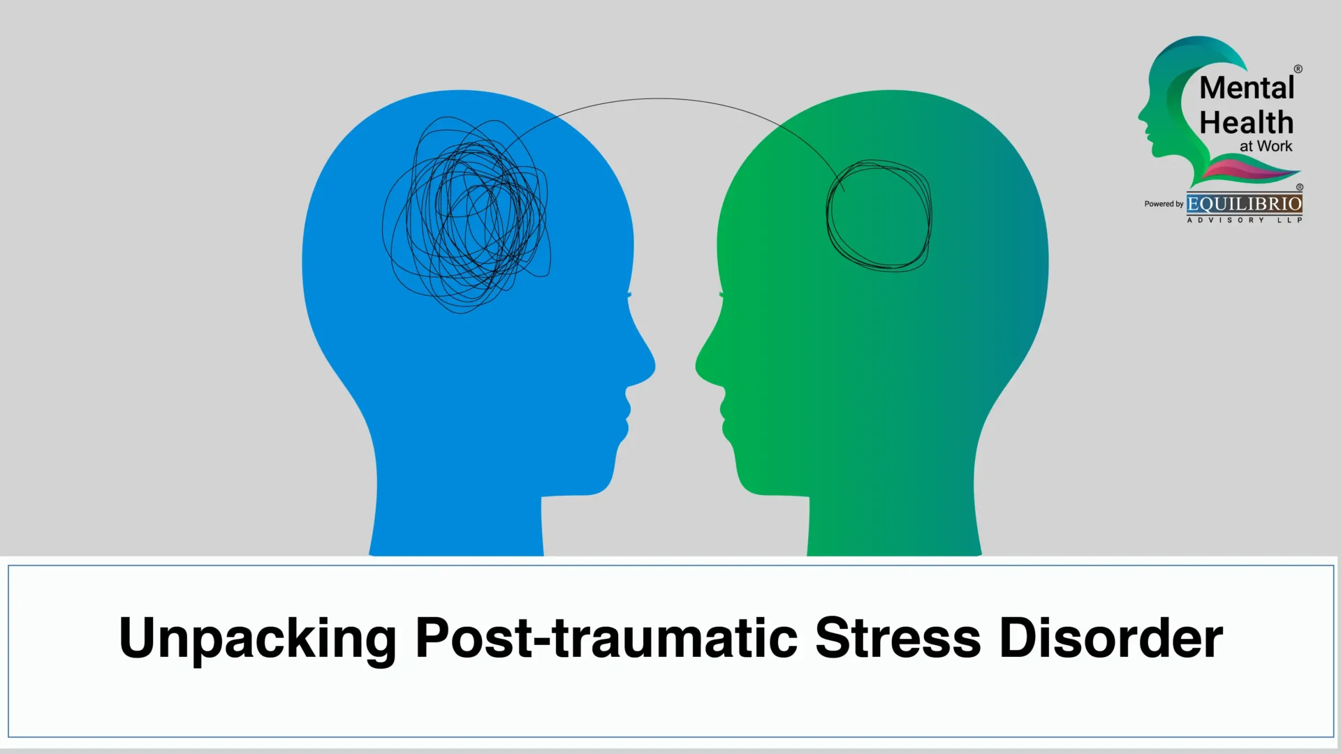A mental health professional supporting an individual experiencing PTSD symptoms in a calm, trauma informed care setting.